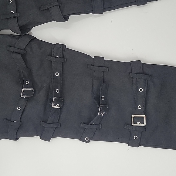 Men's Black Buckle Strap Pants - Picture 10 of 16